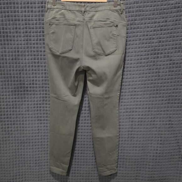Slimming Sage Skinny Ankle Jeans 32x29 Olive Green Stretch Waist Boho Chic Urban - Picture 8 of 16